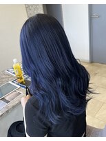 ラピステン 福岡天神 大名店(Lapis)&nbsp;ブリーチ/ダブルカラー/ネイビーブルー/ディープブルー/髪質改善