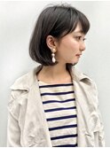 大人ボブボブ/内巻きボブ/小顔/前髪カット/薄め前髪/銀座
