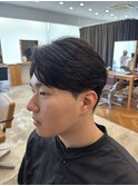 センターパート×曲がる縮毛矯正