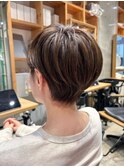 ◇大人40代50代60代ショートボブ丸みショート白髪ぼかし
