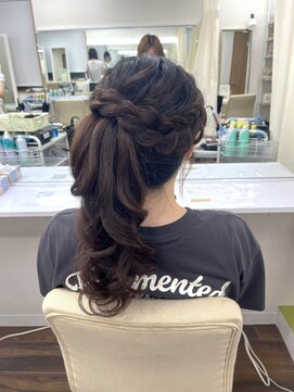 京都ヘアセット着付け専門サロン 夢館 五条店(yumeyakata) 編み込み入りサイドポニー