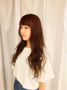 エノモト(ENOMOTO) 斜めバングゆるふわロングスウィートピンクカラー20代30代40代