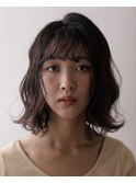 ゆるふわくせ毛風小顔フェミニンボブ