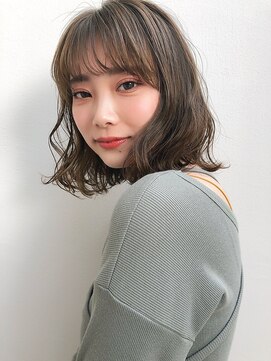 ルーク 立川(LUK) Lien☆オリーブベージュ×ローライト×外ハネスリークボブ