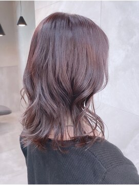 ドゥマン(Demain) ブリーチなしベージュパープル大人かわいい小顔カット透明感