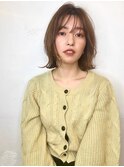 〇くびれボブ シースルーバング 透明感カラー