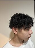 無造作ショートレイヤー刈り上げメンズパーマ