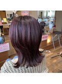 ピンクパープル×レイヤーカット