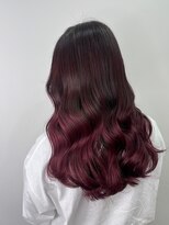 アッサンブレトウキョウ 月島店(Assemble Tokyo)&nbsp;ボルドー/ブリーチグラデーション/ロング