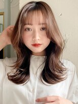 レア 表参道(L'ea)&nbsp;ホワイトグレージュミニウルフデジタルパーマチェリーブラウン