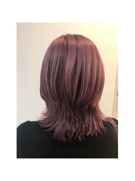 ニューヨークニューヨーク 大久保店(NYNY) 透明感チェリーピンク+外ハネウルフヘア