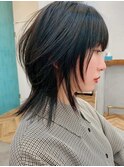 人気◎レイヤーカット黒髪クラゲヘアー前髪あり髪質改善シャギー