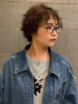 ディスコネクト(DISCO-N-NECT)&nbsp;ボブパーマ オリーブベージュ 透明感カラー 前髪パーマ 30代