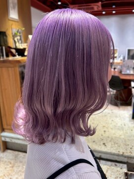 ナチュラル ヘアーデザイニング(Natural hair designing) 抜きっぱなし風/ペールパープル/ラベンダーロブ/外国人風カラー