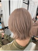 【透明感たっぷり♪ミルクティーグレージュボブ】
