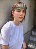 クールショート/ボブルフ/ピンクベージュ/シルバーカラー