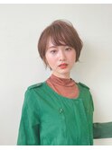 ミストバング ショートマッシュ 束感ショート オレンジブラウン