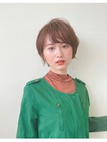 ハピネス 王寺店(Happiness) ミストバング ショートマッシュ 束感ショート オレンジブラウン