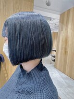 アンドチル 渋谷(AND CHILL)&nbsp;ブリーチ無しで♪アッシュブルー/ミニボブ【AND CHILL渋谷】