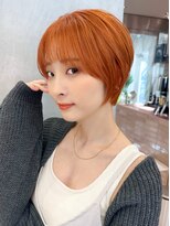 ロンドシエル 横浜(Lond ciel)&nbsp;オレンジベージュ×丸み王道ショート【沼座】横浜ショート