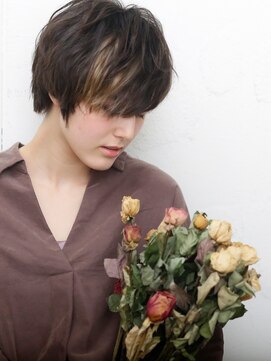 アトリエパーランプ(Atelier par LAMPE) インナーハイライトアシンメトリー斜めバングウルフマッシュx3