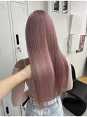 切りっぱなしボブ/エアリーロング/美髪/ピンクブラウン/渋谷