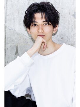 メノン 茨木店(Menon) 刈り上げセンターパート×ツイストスパイラル×ブルーブラック★