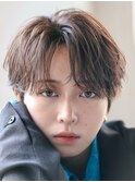 韓国ヘアニュアンスパーマセンターパートビジネスヘア毛流れ
