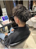フェード×メッシュ×ツイストパーマメンズカラーメンズパーマ