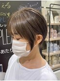くびれショートボブ40代50代グレイカラー白髪染め白髪ぼかし