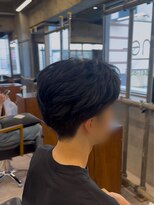 タメ(tame-)&nbsp;サーフカール/フェザーパーマ/ブルーブラック【都賀/メンズ】