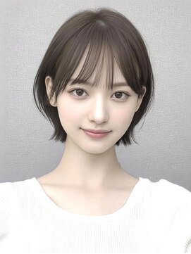 ヴェイン 渋谷(vain) ベージュブラウン顔まわりレイヤーくびれボブ