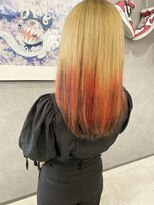 パーセント(percent)&nbsp;ブリーチ2回/オレンジ×ブラックスライシング/枚方市駅