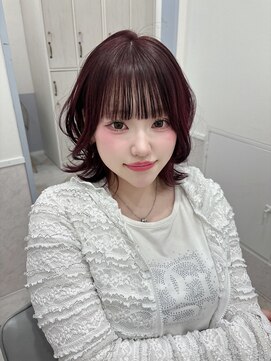 リルミー ミュエナ 大須 矢場町(Lilme myuena) チェリーレッド♪レイヤーボブ