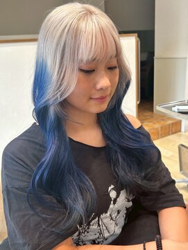 ステラバイケンジ(STELLA by KENJE) 韓国風レイヤーカット艶カラーローズブラウン前髪カット