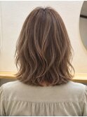 星ヶ丘大人ミディアムボブ緩めウェーブ透明感カラー