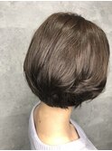 ミディアム20代30代40代イメチェンフルバング似合わせカット美髪