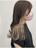 韓国風インナーカラー×ベージュ