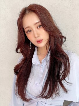 アイティーバイアルバム 松戸店(IT by ALBUM) 韓国くびれヘア_斜めバンググレージュカラー_9377