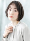 ミストバング小顔シンプルツヤ髪ショートボブn古河20代30代40代