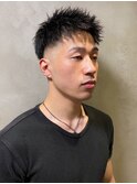 ツイストパーマ　ツーブロック　フェード　スパイキーショート