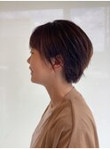 ショート、カット、ブラウンカラー、透明感カラー、艶カラー