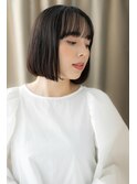 黒髪クラシカル透け感切りっぱなしボブTb9越谷20代30代40代