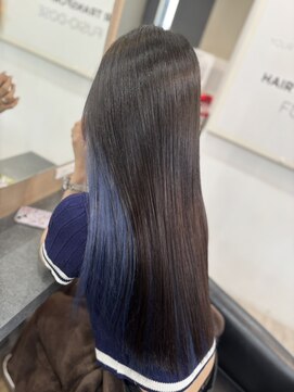 ラピス 横浜(Lapis) インナーアッシュブルーカラーブリーチカラーシールエクステ