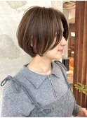 前髪長めのあごラインショートボブ白金目黒