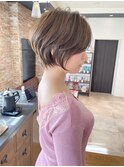 30代40代50代大人ショート髪型丸顔前髪あり似合わせ【安野】
