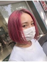 アッシュ 川崎店(Ash)&nbsp;チェリーピンク　ブリーチあり　ボブ