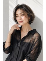 アッシュ 学芸大学店(Ash)&nbsp;ショートボブ/大人女性/グレーアッシュ/白髪ぼかし/脱白髪染め