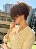 ショート×ハイライト白髪ぼかし×マチルダボブ[心斎橋]