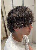 大分メンズ波巻きスパイラルパーマウルフカットショートレイヤー